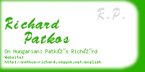 richard patkos business card